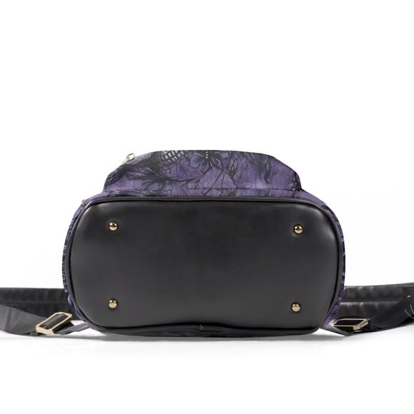 Purple Skull Mini Backpack Portable Horror Mini Backpack With UwU main image 6